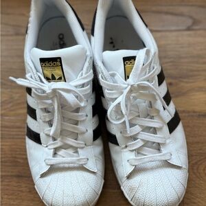 Adidas Classic White with Black Stripes Shoes